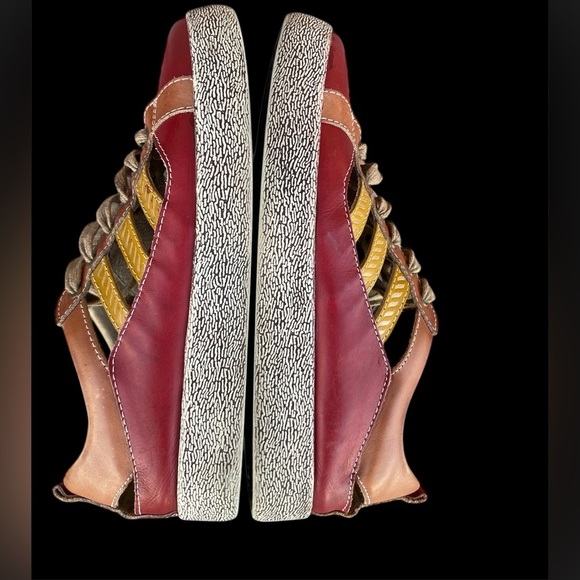 Spring Step L'artiste Porscha Color Block Red/Brown Leather Lace-Up SZ 8.5 - Picture 4 of 9